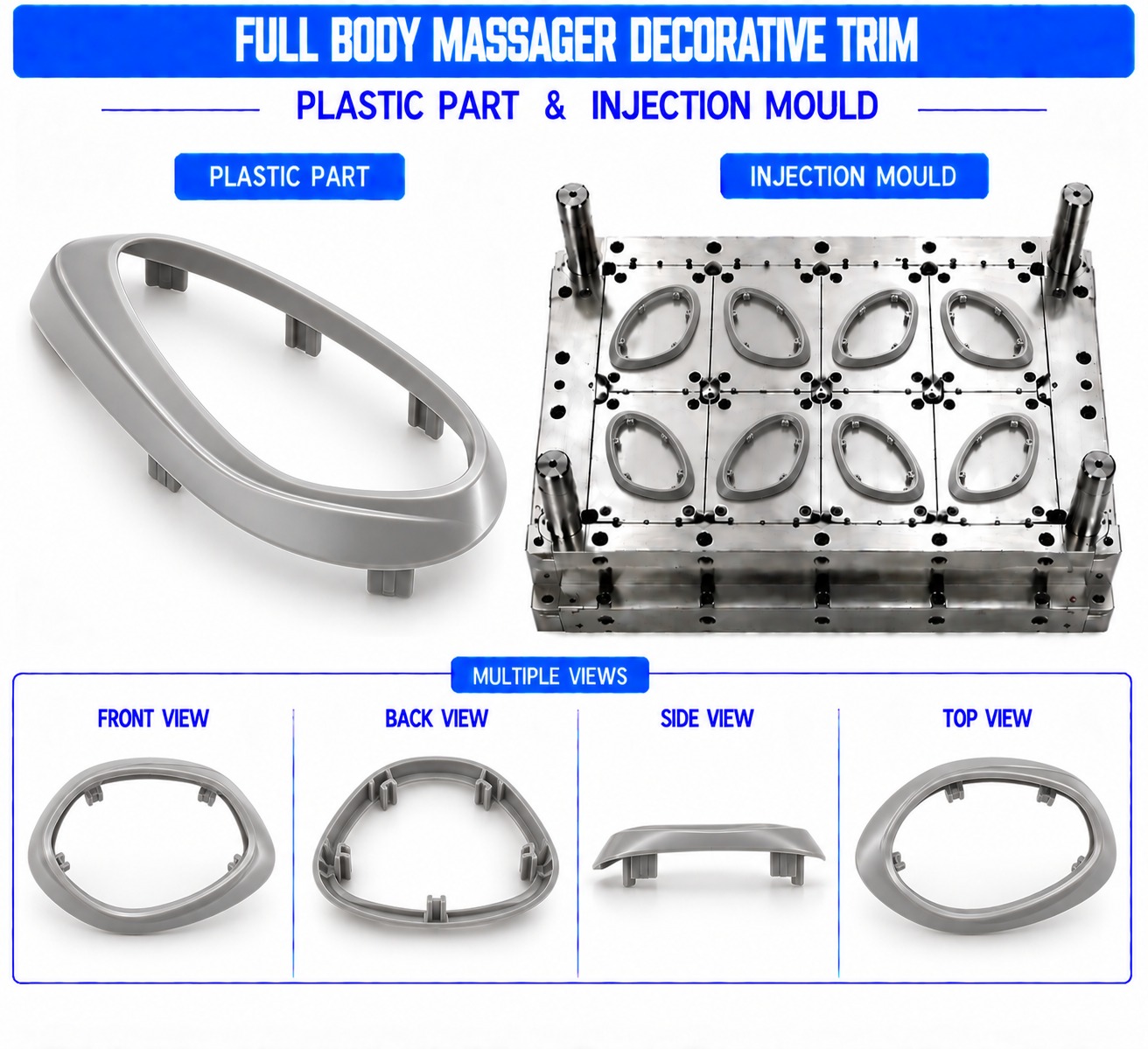 Full Body Massager Plastic Decorative Trim Mould and Moulding Services
